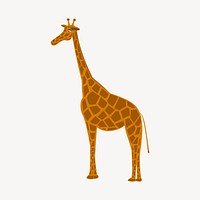Giraffe cartoon collage element illustration vector. Free public domain CC0 image.