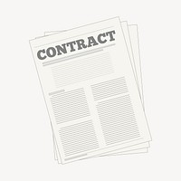 Contract document collage element illustration vector. Free public domain CC0 image.