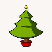 Christmas tree collage element vector. Free public domain CC0 image.