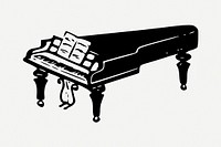 Piano collage element psd. Free public domain CC0 image.