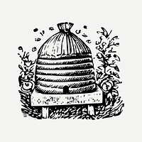 Beekeeping clipart, illustration psd. Free public domain CC0 image.