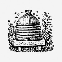 Beekeeping clipart, illustration. Free public domain CC0 image.