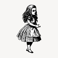 Alice in wonderland collage element vector. Free public domain CC0 image.