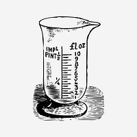 Measuring cup clipart, illustration. Free public domain CC0 image.