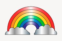 Rainbow clipart, illustration psd. Free public domain CC0 image.