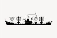 Cargo ship clipart, illustration psd. Free public domain CC0 image.
