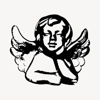 Baby angel clipart, illustration vector. Free public domain CC0 image.