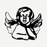 Baby angel clipart, illustration psd. Free public domain CC0 image.