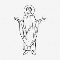 Christian priest clipart, illustration. Free public domain CC0 image.