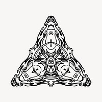 Decorative triangle clipart, illustration vector. Free public domain CC0 image.