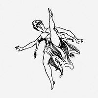 Woman dancer illustration. Free public domain CC0 image.