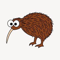 Kiwi bird illustration. Free public domain CC0 image.