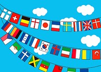 World flags clipart, illustration vector. Free public domain CC0 image.