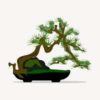 Bonsai plant clipart, illustration. Free public domain CC0 image.