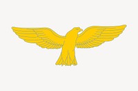 Golden goshawk clipart, illustration. Free public domain CC0 image.