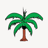 Coconut tree clipart, illustration vector. Free public domain CC0 image.