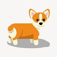 Cartoon corgi clipart, illustration vector. Free public domain CC0 image.