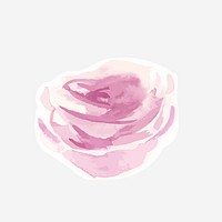 Watercolor pink peony psd hand drawn sticker element