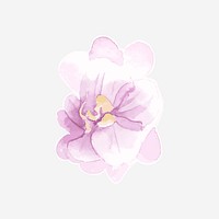Purple flower psd watercolor journal sticker