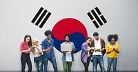 South Korea National Flag Studying Diversity Students Concept