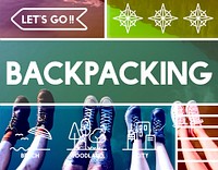 Backpacking journey outdoors travel graphic