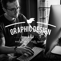 Graphic Designer Working Online Job Concept