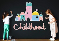 Childhood Children Palace Castle Graphic Concept