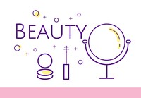 Illustration of beauty cosmetics makeover skincare