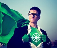 Target Strong Superhero Success Professional Empowerment Stock Concept