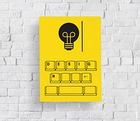 Light bulb with keyboard graphic