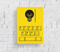 Attitude on keyboard with light bulb icon
