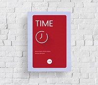 Time concept on a white brick wall