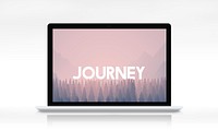 Journey word on nature background with trees