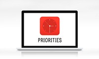 Priorities red analog alarm clock icon