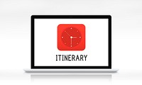 Itinerary red analog alarm clock icon