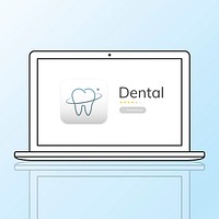 Illustration of dental care application on laptop