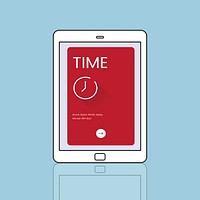 Time concept is on digital device icon design