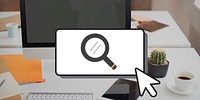 Searching Cursor Magnifying Glass Looking Concept