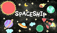 Outer Space Icons Drawing Graphics Concept