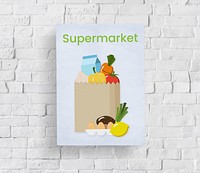 Buy Fresh Food Marketplace Supermarket Shopping Graphic