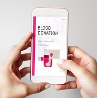 Illustration of blood donation campaign on mobile phone