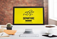 Departure Plane Check In Travel Concept