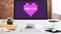 Find Love Heart Technology Graphic Concept