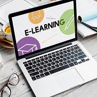 E-learing distance education icons interface