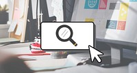 Searching Cursor Magnifying Glass Looking Concept