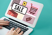 Illustration of sale offer discount promotion shopaholic