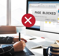 Page Blocked Browsing Connection Data Failure Concept