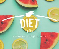 Food Nutrition Fit Graphic Healthy Watermelon  Orange Words Concept
