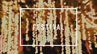 Festival Word with Blurred Light Background