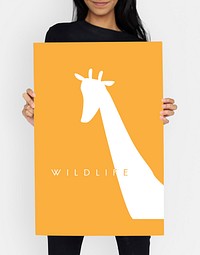 Animal Wildlife Word with Giraffe Graphic